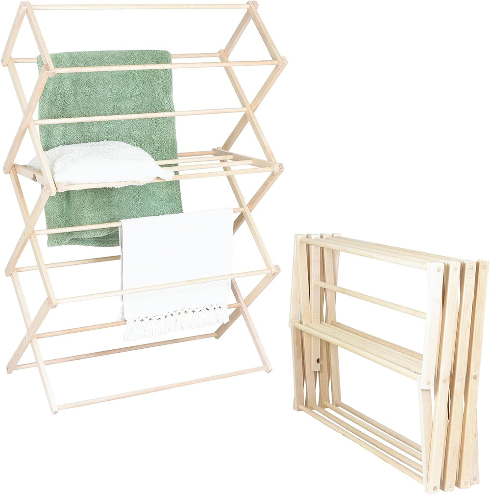 Pennsylvania Woodworks Clothes Drying Rack: Solid Maple Hardwood Laundry Rack...