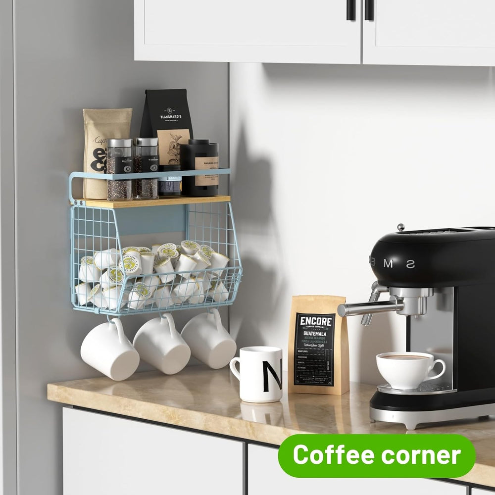 Magnetic Shelf for Fridge with Wood Lid, Fruit Potato and Onion Storage Bins,...