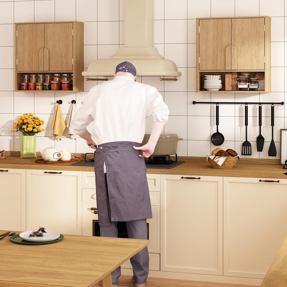 RUSTOWN Wall Mounted Bathroom Cabinets with Rounded Edges & Curved Handles