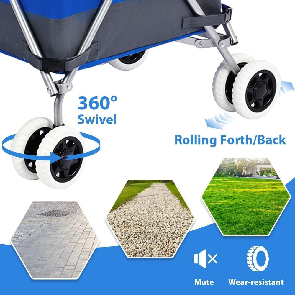 Folding Shopping Cart for Groceries Utility Cart with Cover