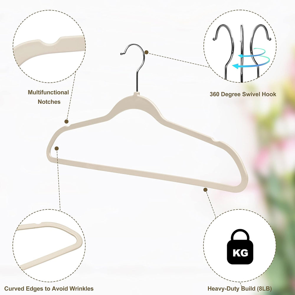 Quality Hangers Multi Pack Slim Plastic Hangers for Clothes - Sturdy Non-Velv...