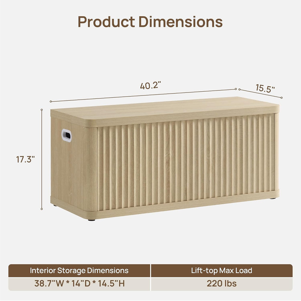 SICOTAS Storage Bench 80.4" Wide Shoe Bench with Lift Top Large Wooden S...