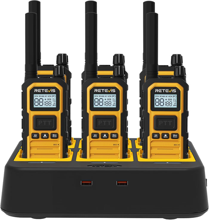 Retevis RB48 Plus Waterproof Walkie Talkies Long Range,GMRS Radios (6 Pack)