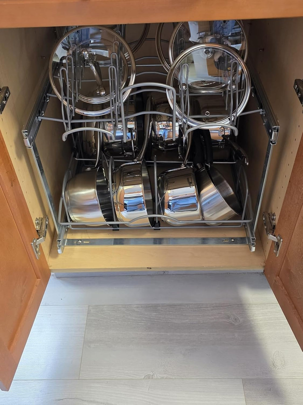 2 Tier Pull Out Pot and Pan Organizer,(20½"W x 22" D) Pull Out Cabi...