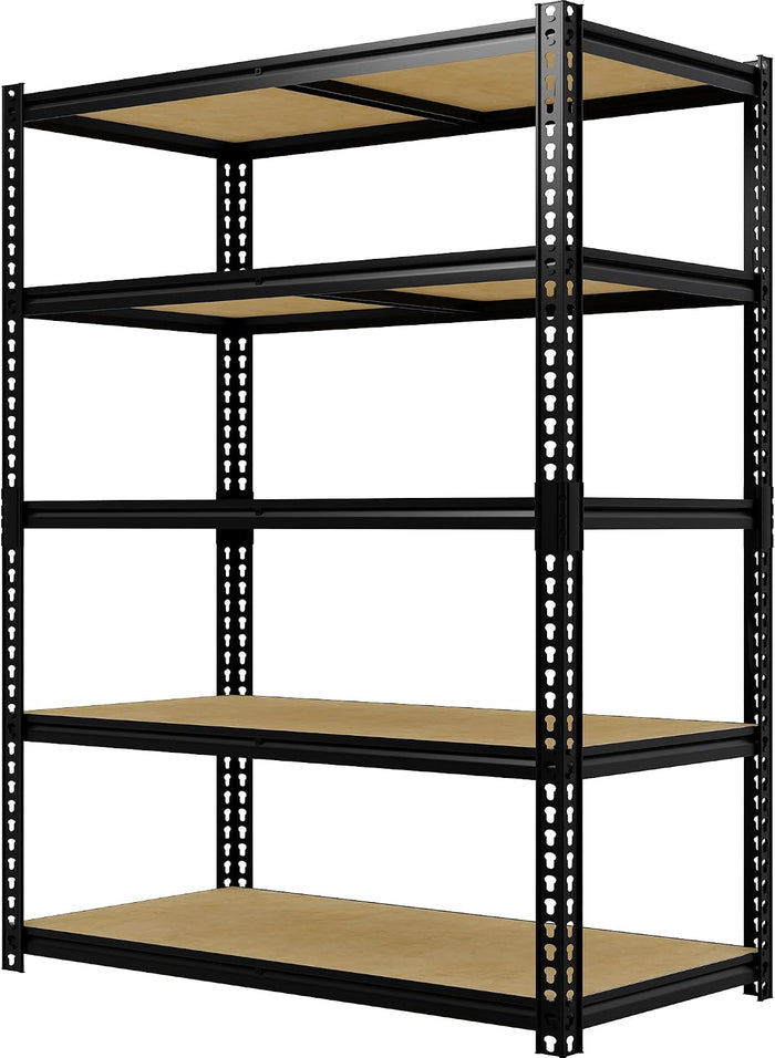 Heavy Duty Garage Storage Shelves, 5-Tier Metal Adjustable Shelving Unit, Storage Shelving with 2500 LBS Capacity for Kitchen Pantry Basement Bathroom Laundry, 36" l x 18" w x 72" h