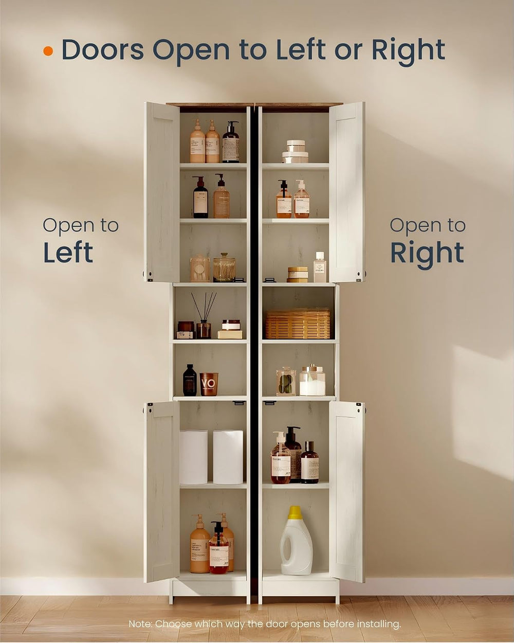 SONGMICS HOME Snapsemble Bathroom Storage Cabinets, 67-Inch Tall, 1 Pack