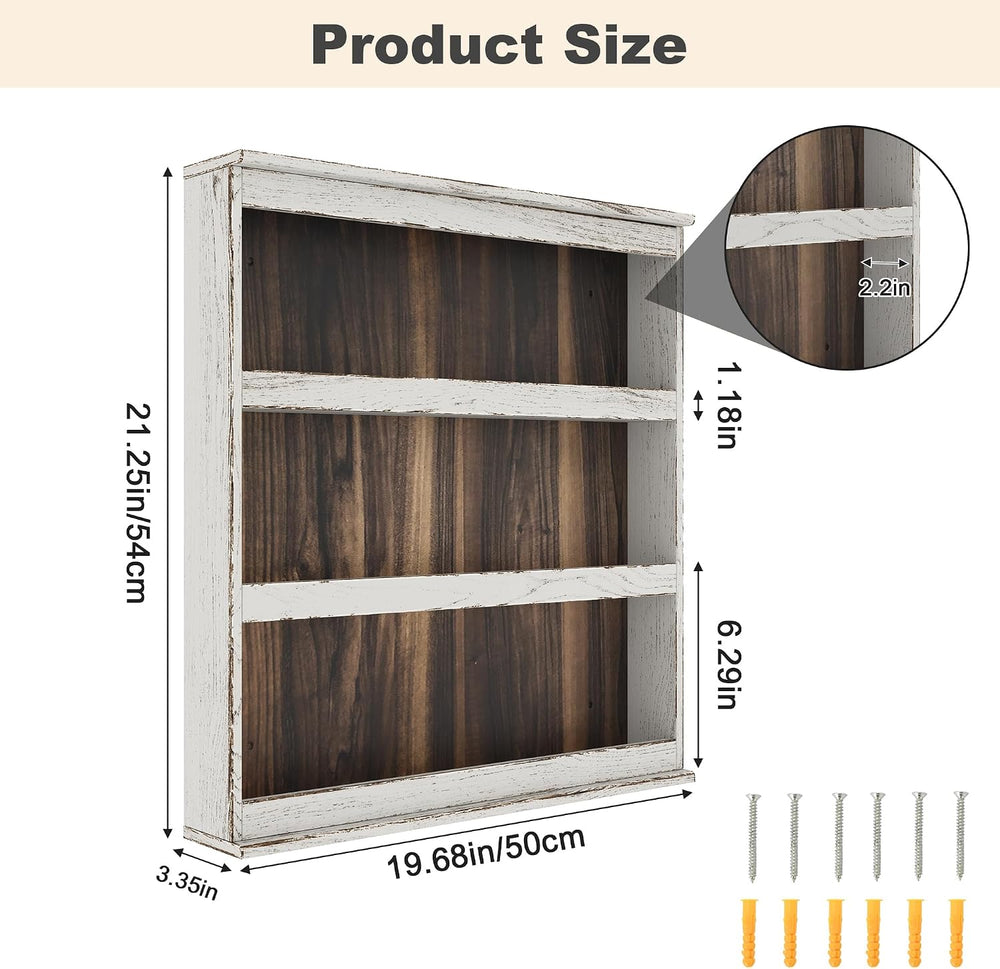 Nisorpa 3 Tier Spice Rack Wall Mount,19.68 x 3.35 x 21.25 Inches