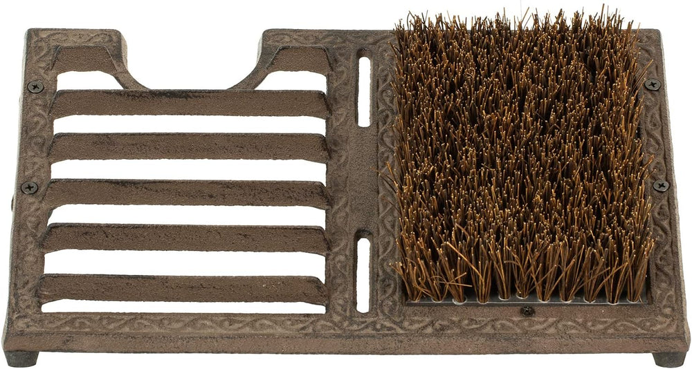 MyGift Boot Brush Scraper Outdoor, Heavy Duty Cast Iron Shoe Scraper Mat, Boo...