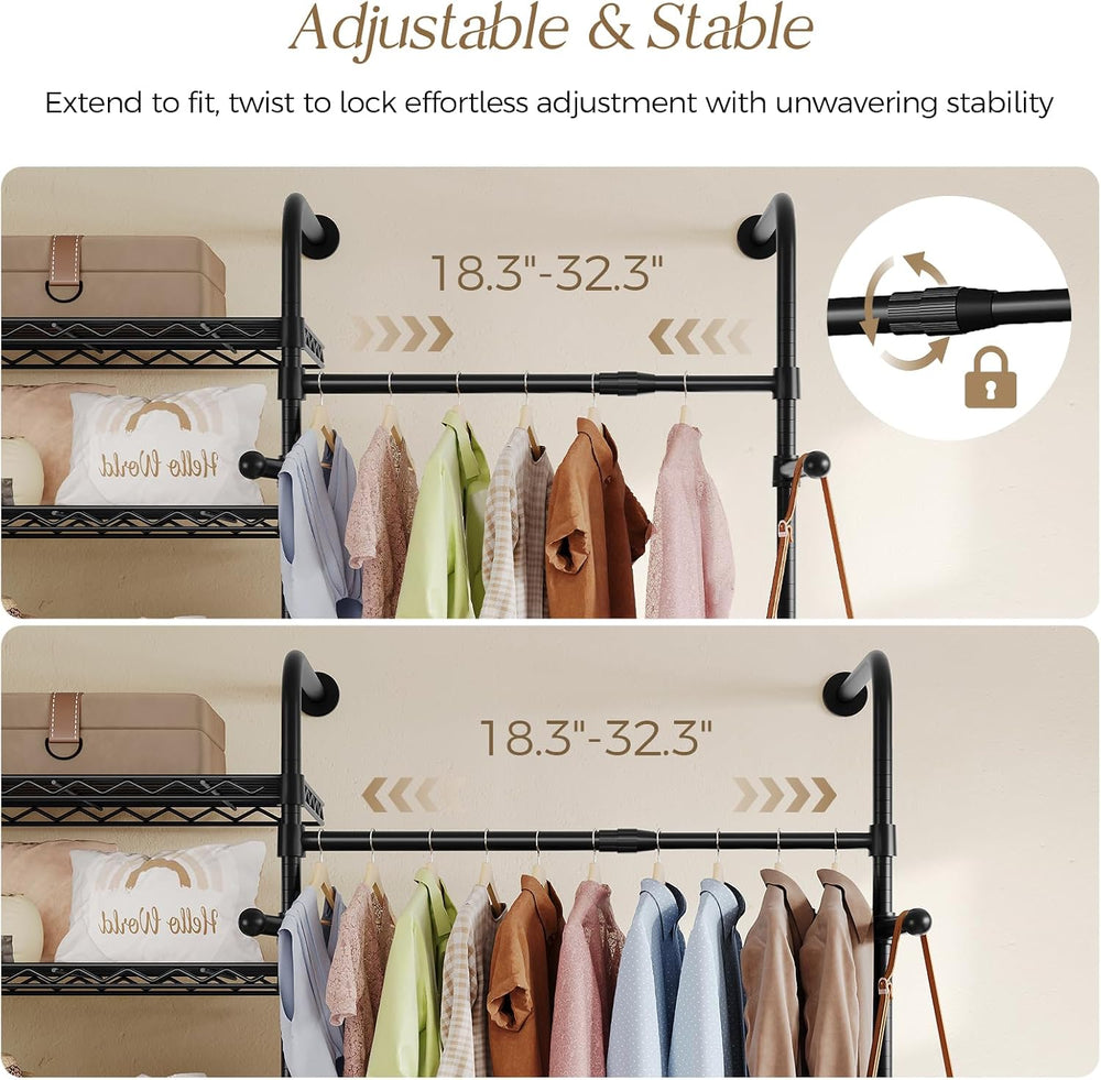Closet Organizers and Storage, 6-Row Heavy Duty Clothes Rack for Hanging Clot...