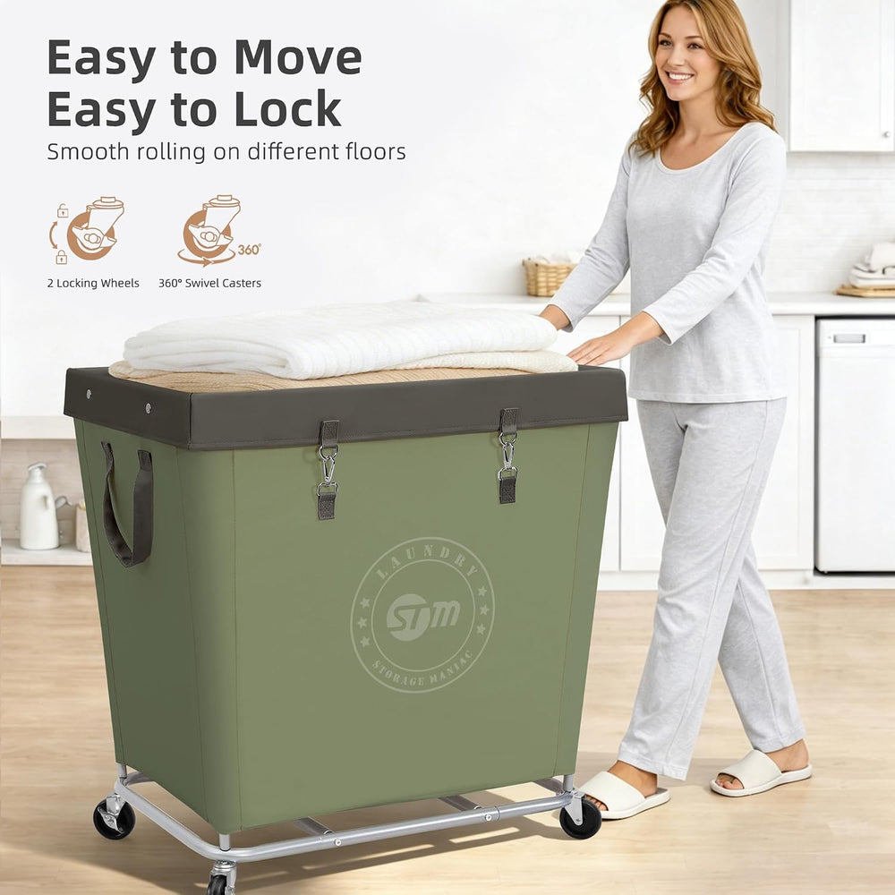 STORAGE MANIAC Commercial Laundry Hamper with Heavy Duty Steel Frame, 320 L I...