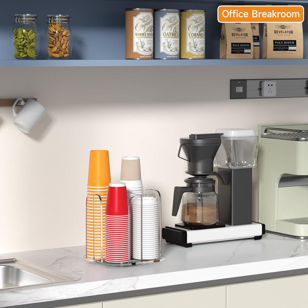 Beego Rotatable 4-Compartment Acrylic Cup Dispenser - Coffee Station Cup and ...