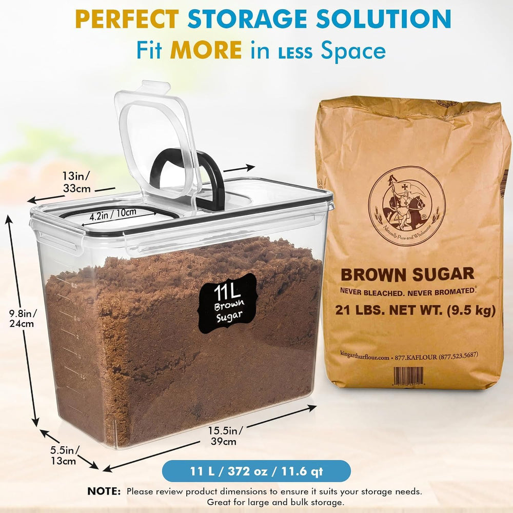 Shazo 2 PC (11L | 372 oz) Flour Sugar Storage Containers with Spout Lid &...