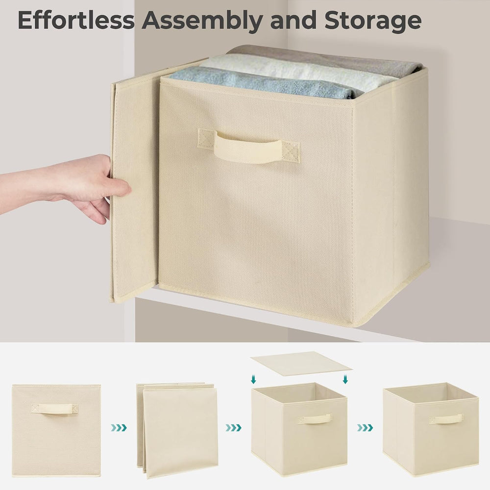 Storage Bins, 11 Inch Fabric Storage Cubes, Collapsible Cube Storage Box, Fab...