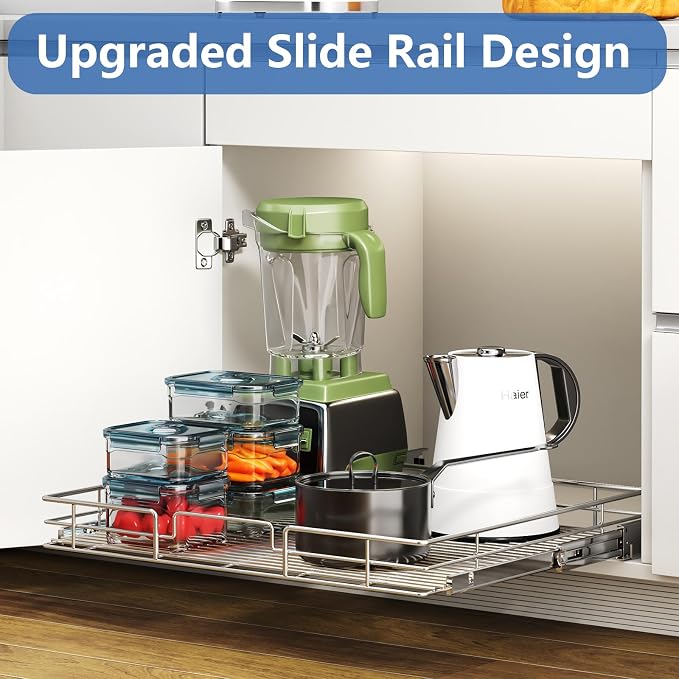 ROOMTEC Pull Out Cabinet Organizer, Cabinet Pull Out Shelves 28½" W x 21...