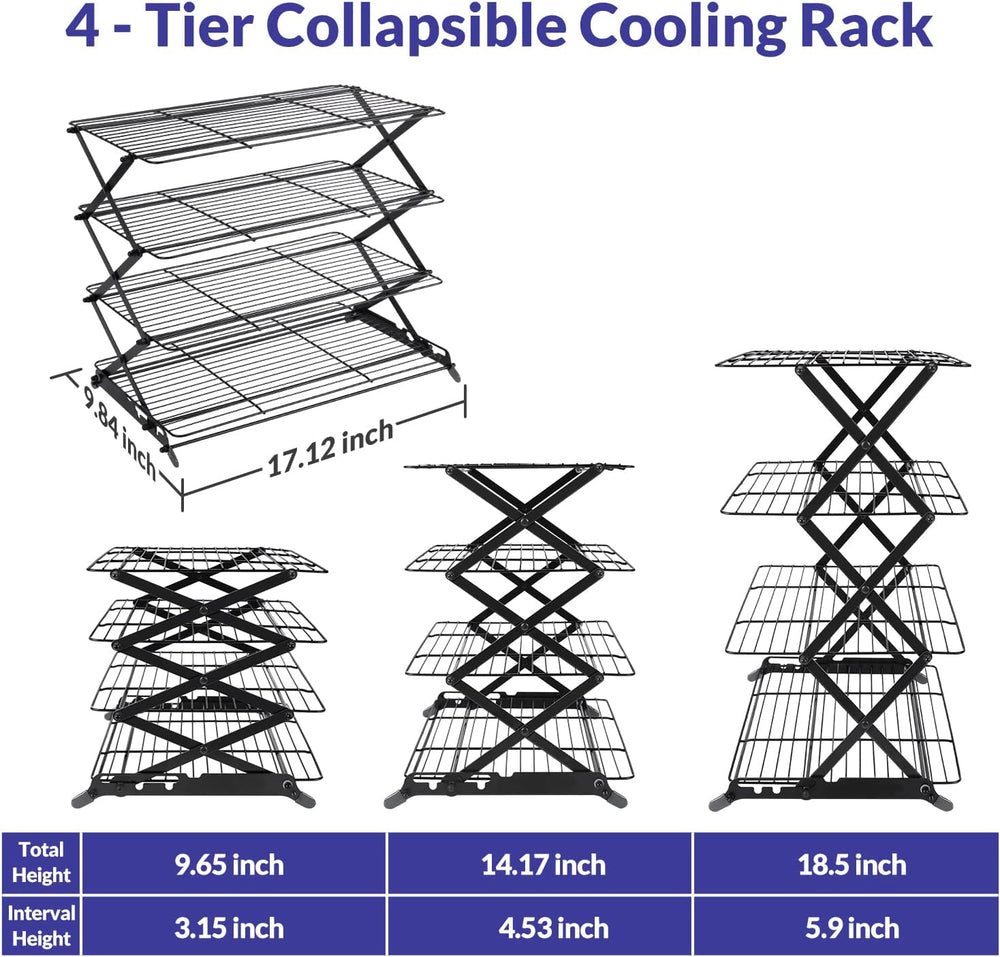 Geesta 2/3/4-Tier Upgraded Collapsible Cooling Rack with Adjustable 3 Setting...