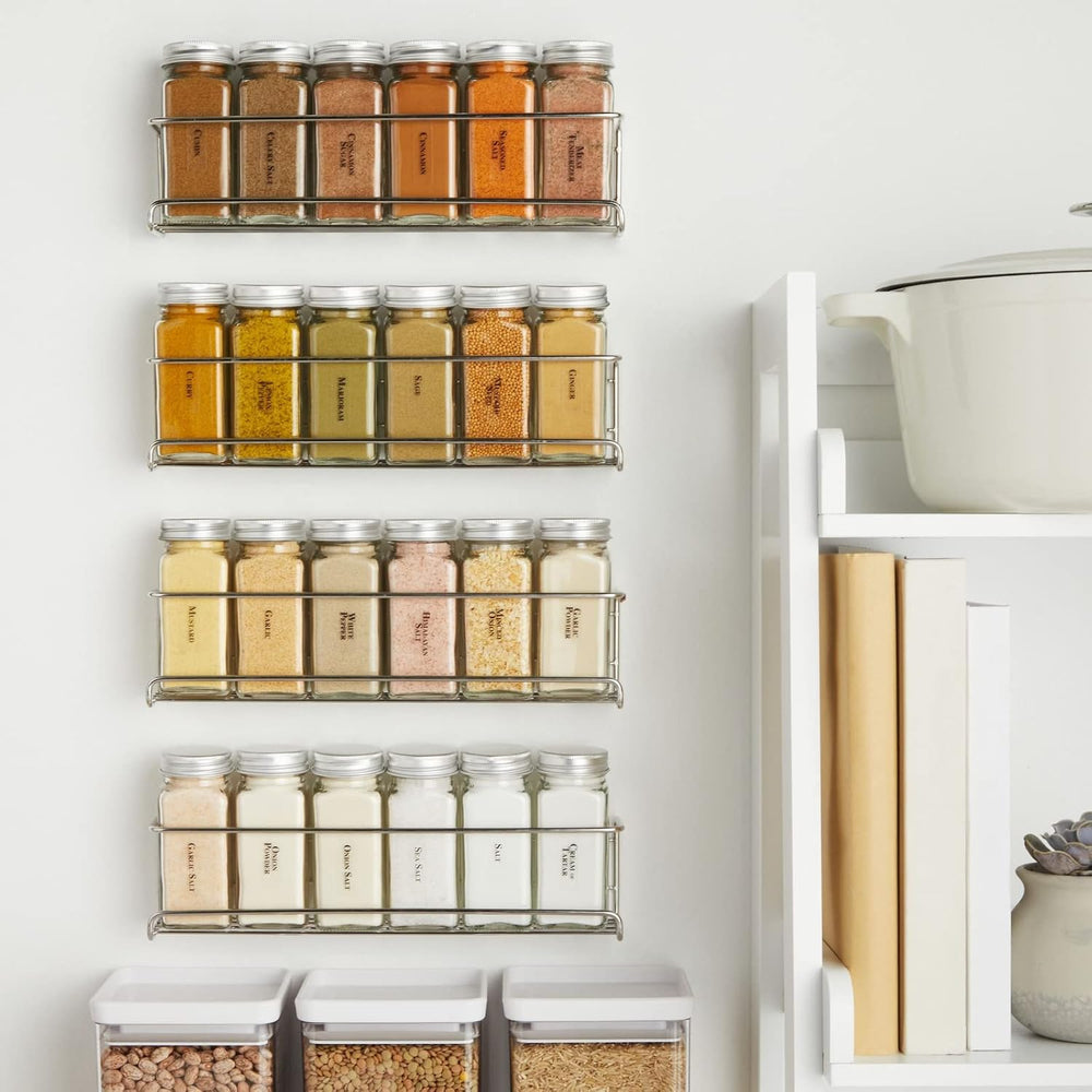 Talented Kitchen Spice Rack Organizer - 4 Stainless Steel Wall-Mounted Racks ...