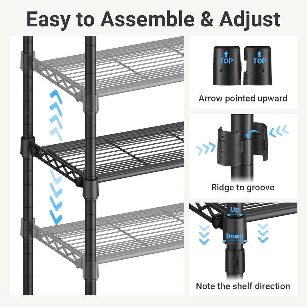 VIPEK S3 Heavy Duty Garment Rack with 8-Tier Shoe Rack, Black