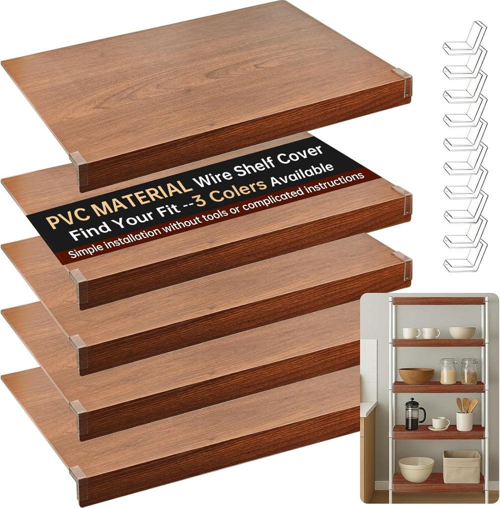 5PCS Wire Shelf Covers for Pantry, Preventing Leakage of Items & Removabl...