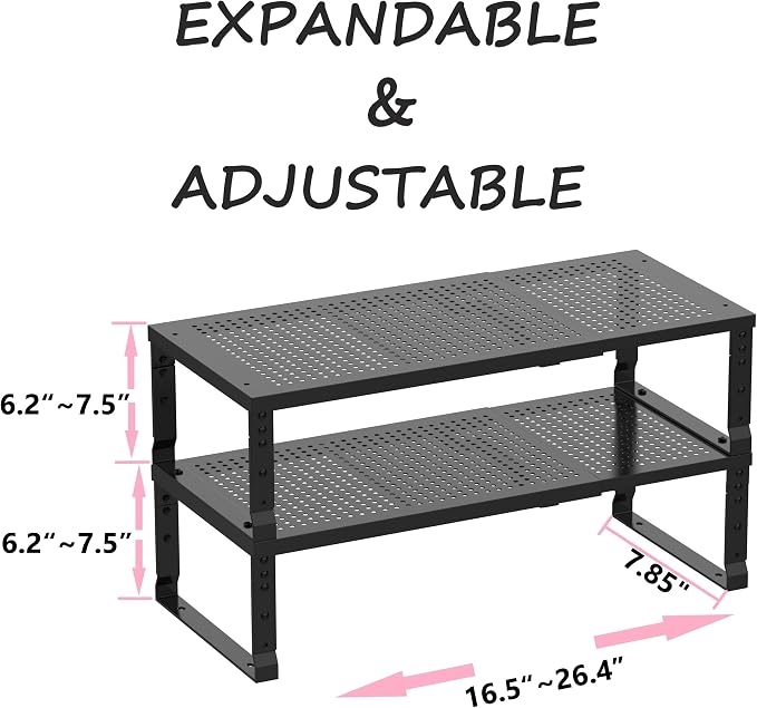 Metal Stackable Expandable Storage Shelf