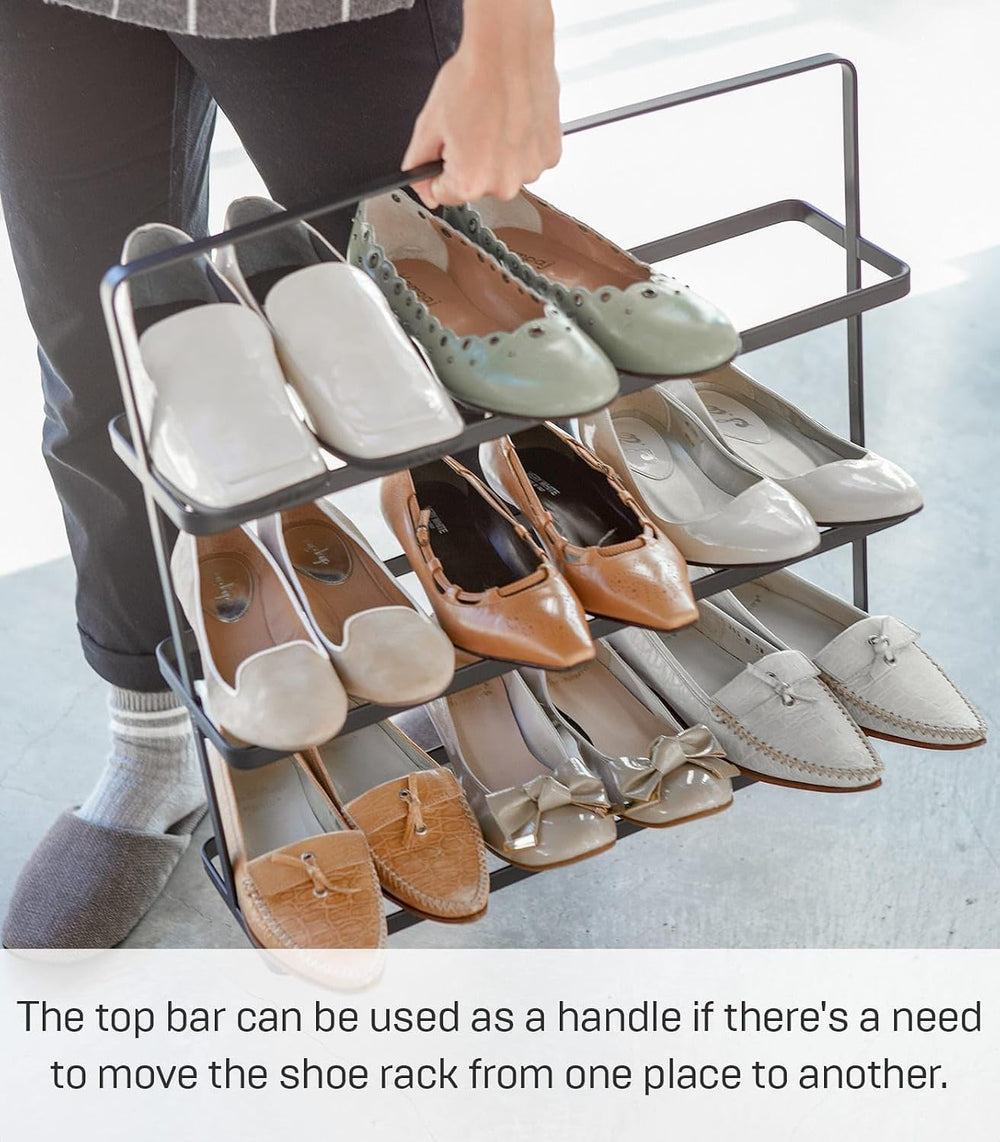 YAMAZAKI Home Tower Compact Modern Metal Shoe Rack - Short, 18" - Steel ...