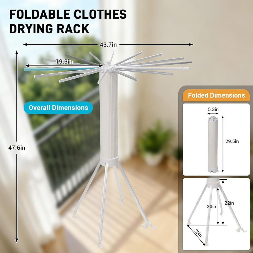 Clothes Drying Rack Foldable, Clothes Drying Rack Drying with wheels with 16 ...
