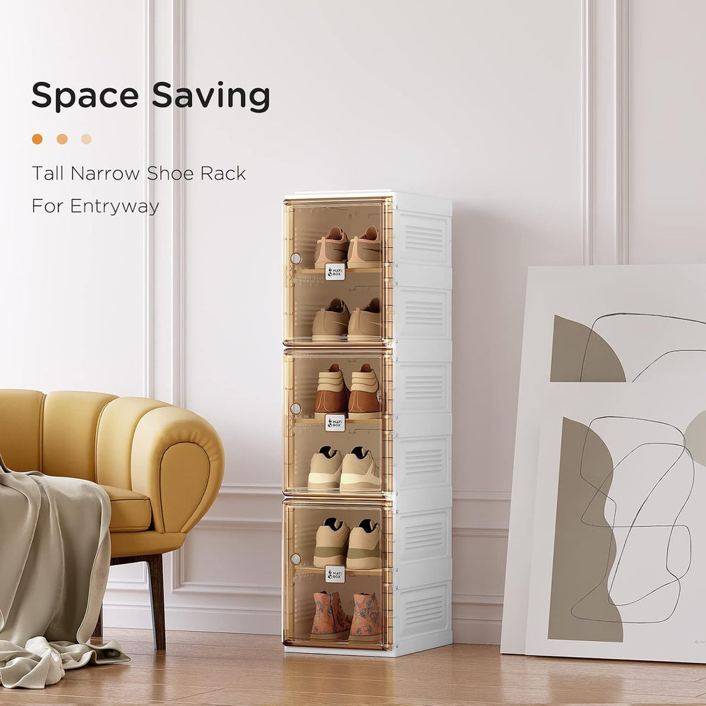 ANTBOX Shoe Organizer Storage Box, Portable Folding Shoe Rack for Closet with...