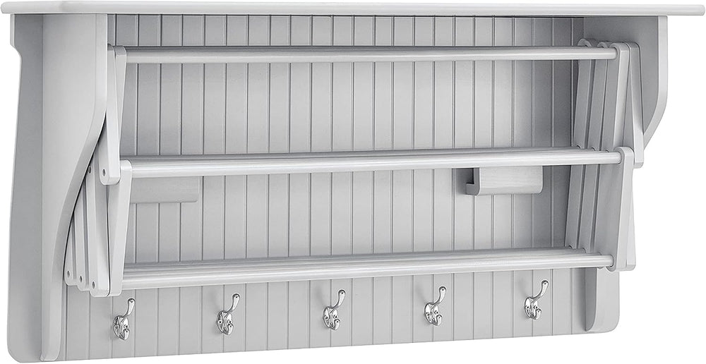Danya B Accordion Clothes Drying Rack, Retractable, Wall Mounted Towel Rack a...