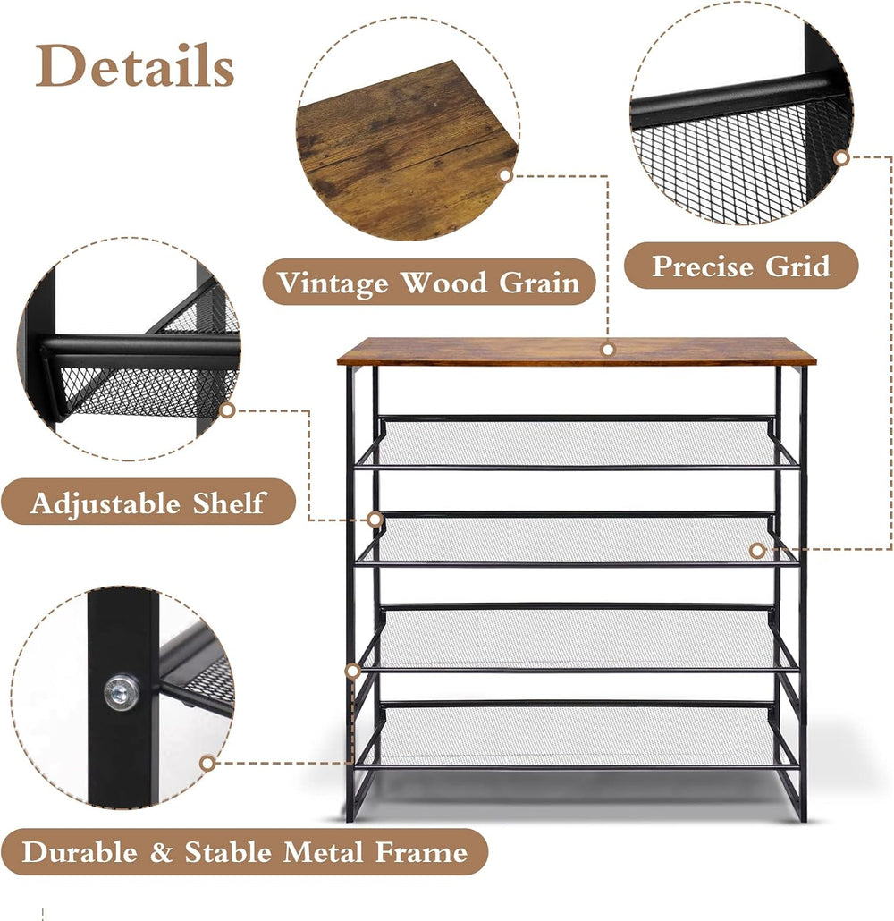 Garden 4 you Shoe Rack for Entryway 5 Tiers 11.8" D x 29" W x 36.5&...