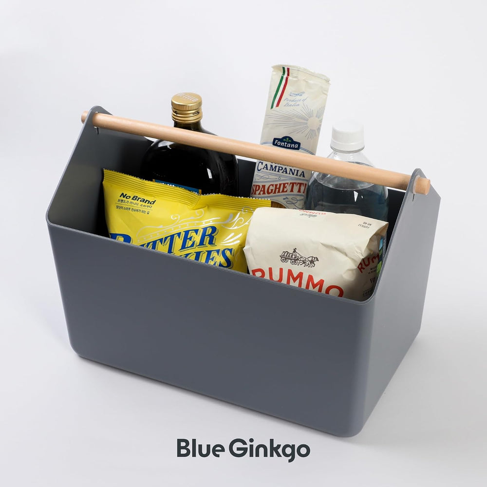 BLUE GINKGO Storage Basket, Large 10.5L, Grey, Made in Korea