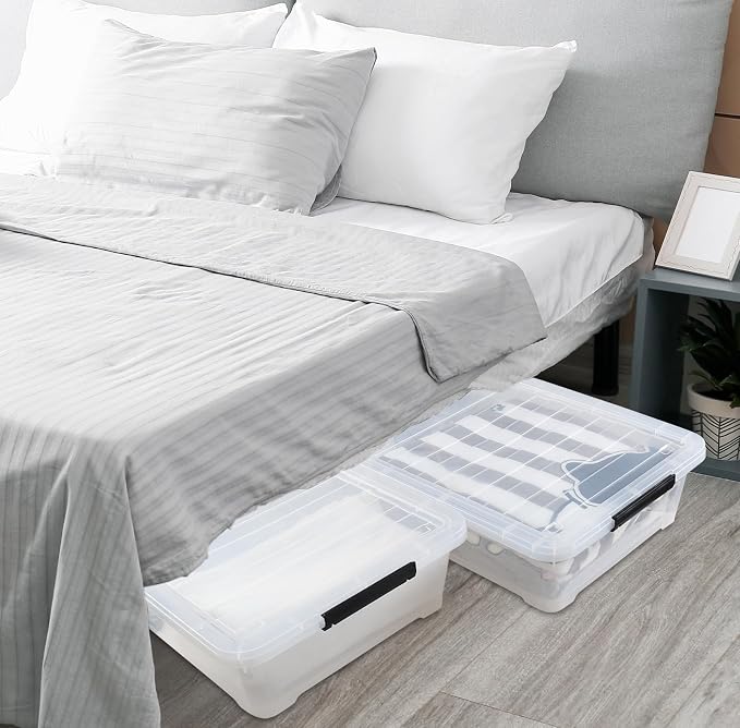 Rosebloom 40 Quart Plastic Under Bed Storage Bins