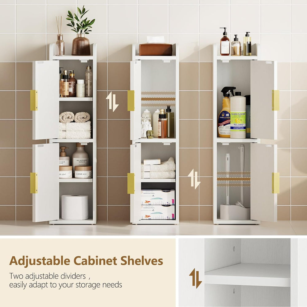 Yoobure Fluted Small Bathroom Storage Cabinet, Narrow Toilet Paper Cabinets