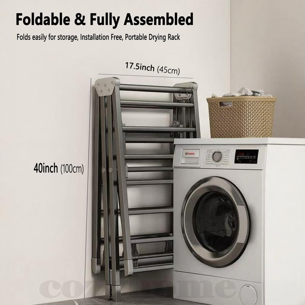 71" Foldable Clothes Drying Rack, Heavy Duty Laundry Drying Rack with Wh...