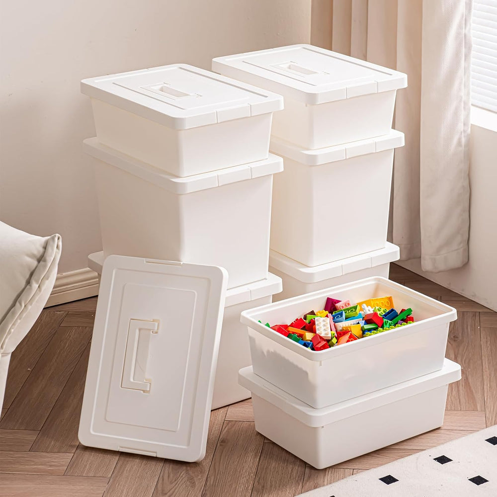 4-Pack 27 Quart Stackable Storage Bins with Lids ,With handle