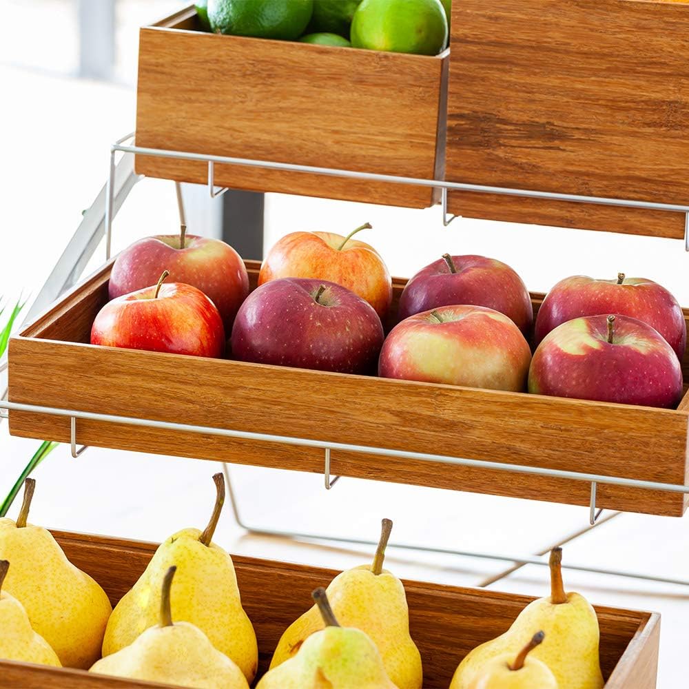 Restaurantware Natural Bamboo Condiment Rack Box, 13 x 6.5 x 2 In