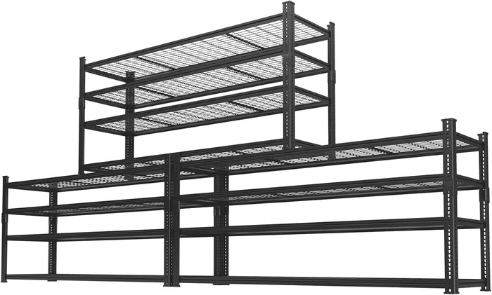 Storage Shelves 3PCS Garage Shelving Heavy Duty 2640LBS Capacity, 60"L x 24"W x 60"H Adjustable Metal Shelving Organizer Wire Rack, 4 Tier Utility Shelf Unit for Pantry Closet Warehouse Organization