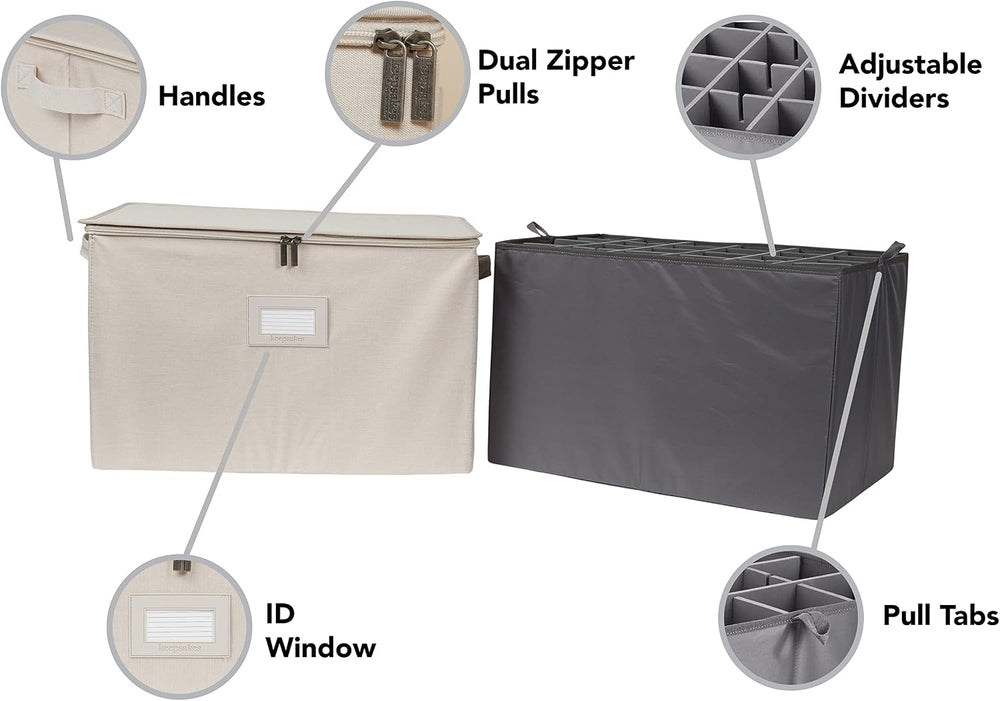 Covermates Keepsakes - Adjustable Zip-Top Storage Box - Configurable FlexGrid...