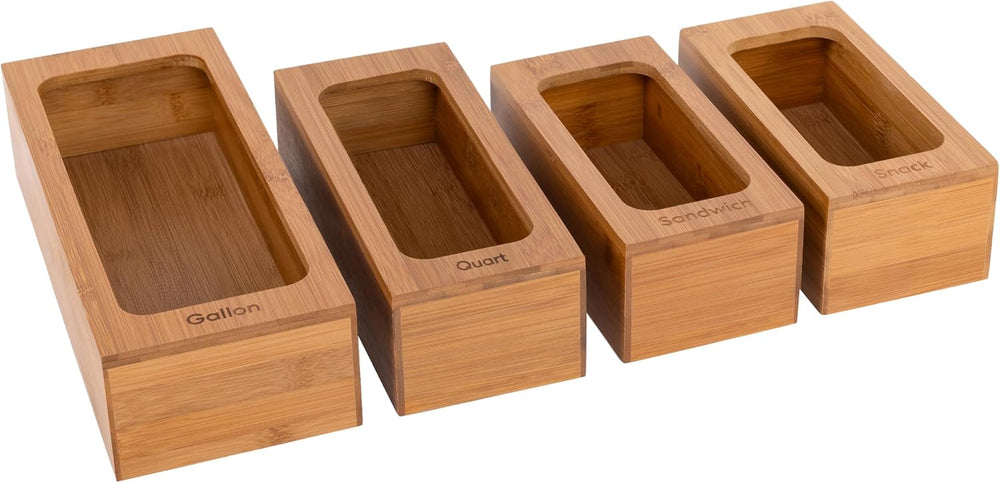 Seville Classics Bamboo Premium Organizer Storage Bins for Kitchen Silverware...