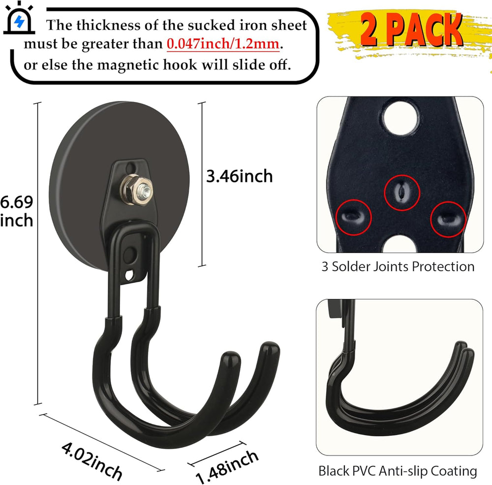 ULIBERMAGNET Pro-Mag Upgraded Extra Large Magnetic Hooks,2 Pack Heavy Duty Ul...