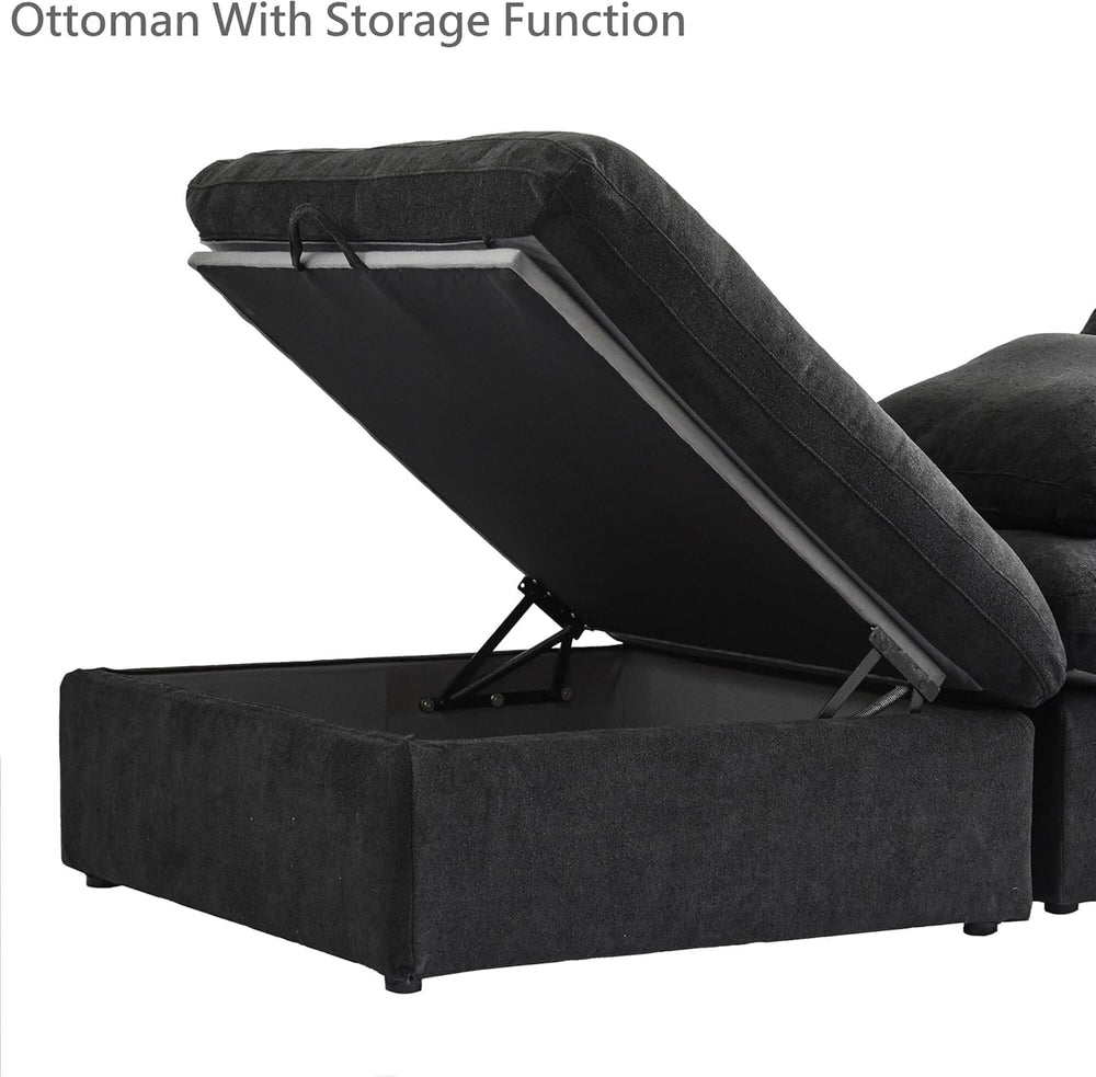 JACH Storage Ottoman Module for Living Room, Cushion Covers Removable, Minima...