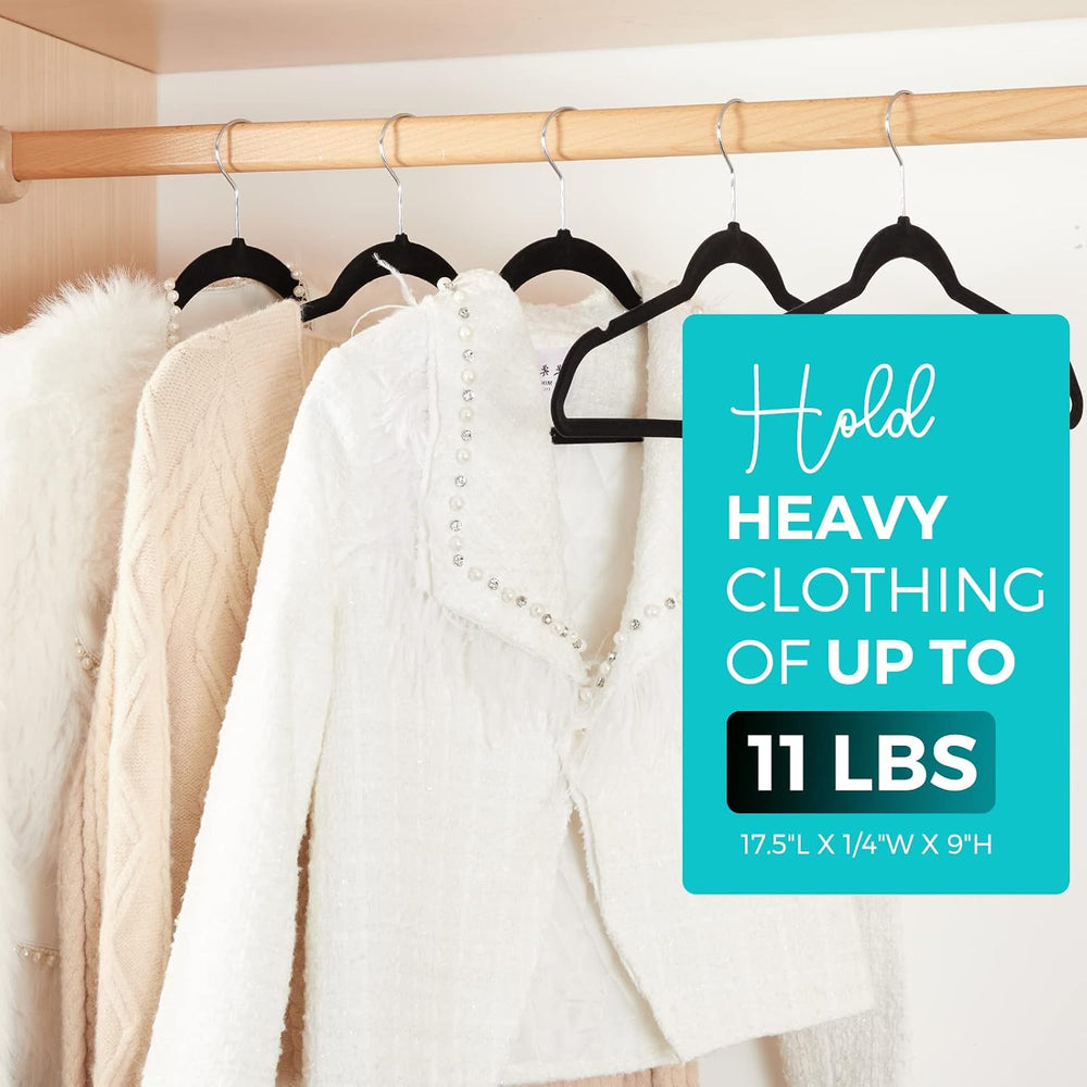 HOUSE DAY Premium Velvet Hangers, Non-Slip Flocked Felt, Sturdy Coat & Su...