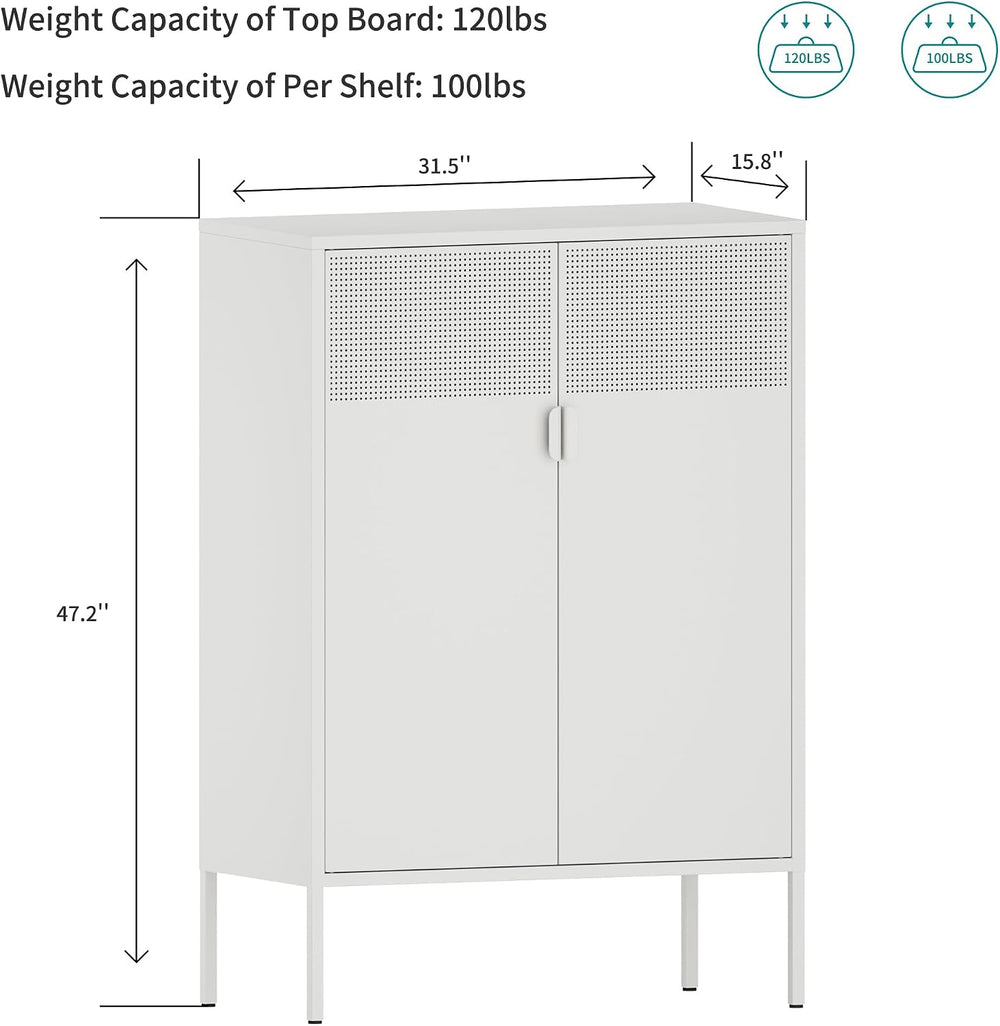 Chshin Metal Storage Cabinet,Kitchen Pantry Storage Cabinets with Doors,Buffe...