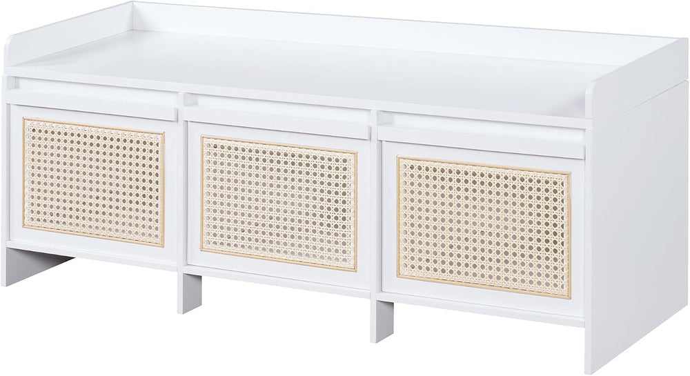 SOFTSEA 48" Shoe Storage Bench with Cushion, 2-Tier Entryway Bench with ...