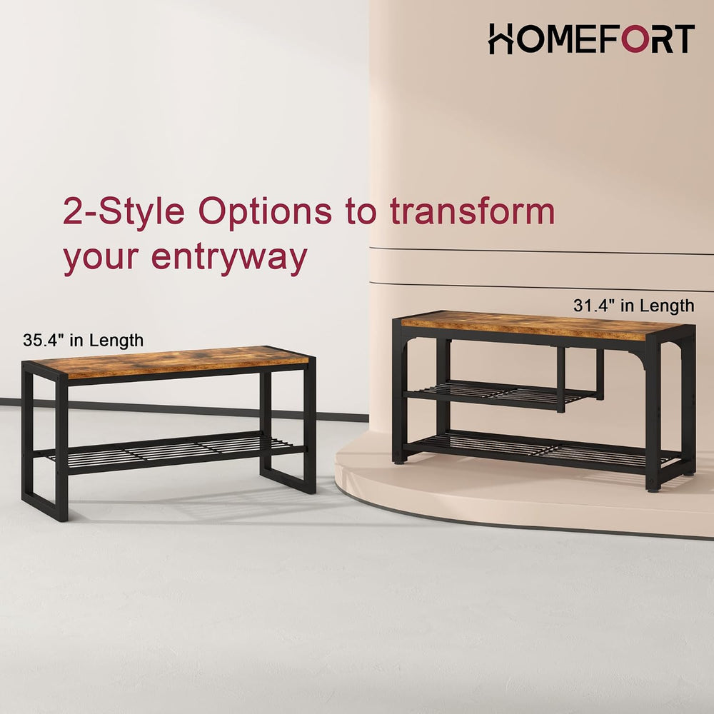 HOMEFORT Shoe Bench,3 Tiers Shoe Rack Bench,31.5" Shoe Storage Bench for...