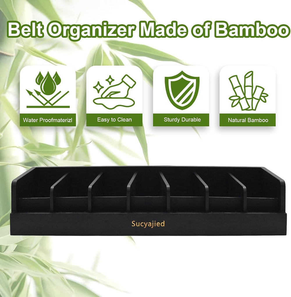 Belt Organizer, Black, 7 Compartments