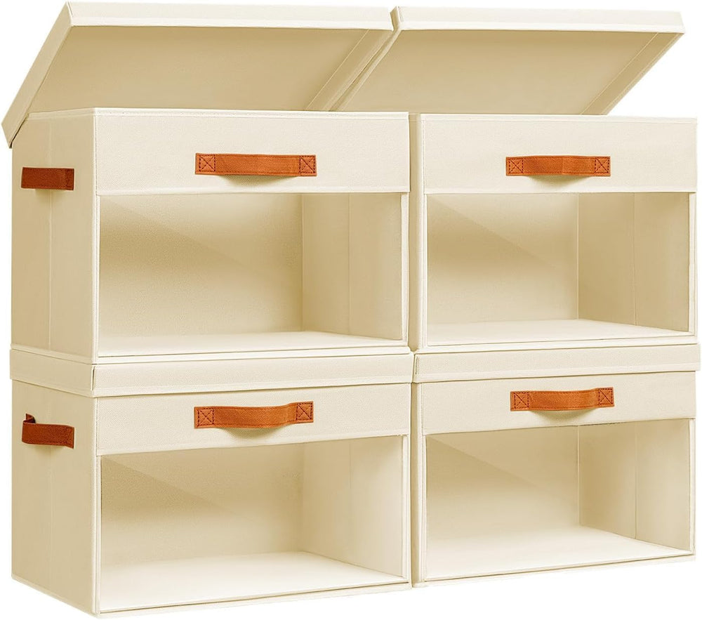 Homsorout Large Fabric Storage Bins - Closet Storage Organizers with Lids
