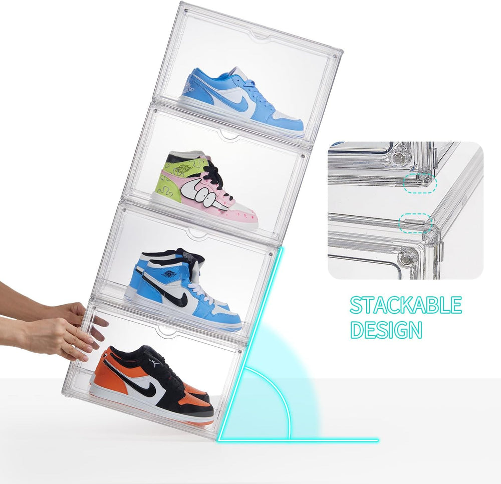 Sneaker Shoe Display Case,Shoe Box with Clear Magnetic Door,Thicken & Stu...
