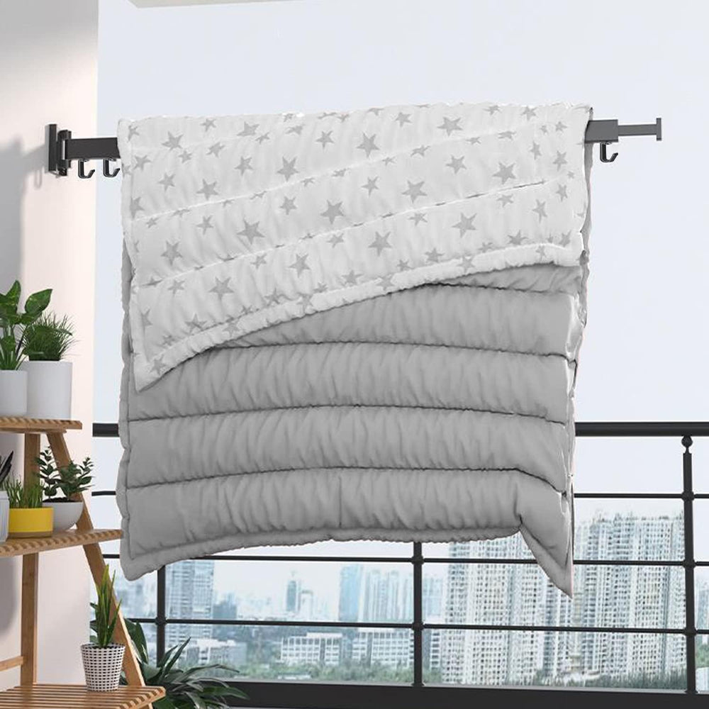 Wall Mounted Clothes Hanger Rack, Retractable Clothes Drying Rack Folding Ind...