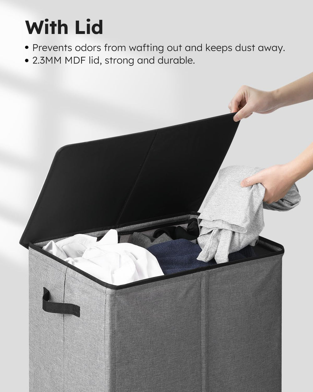 SOLEDI 130L Laundry Hamper with Lid, Large Collapsible Laundry Basket
