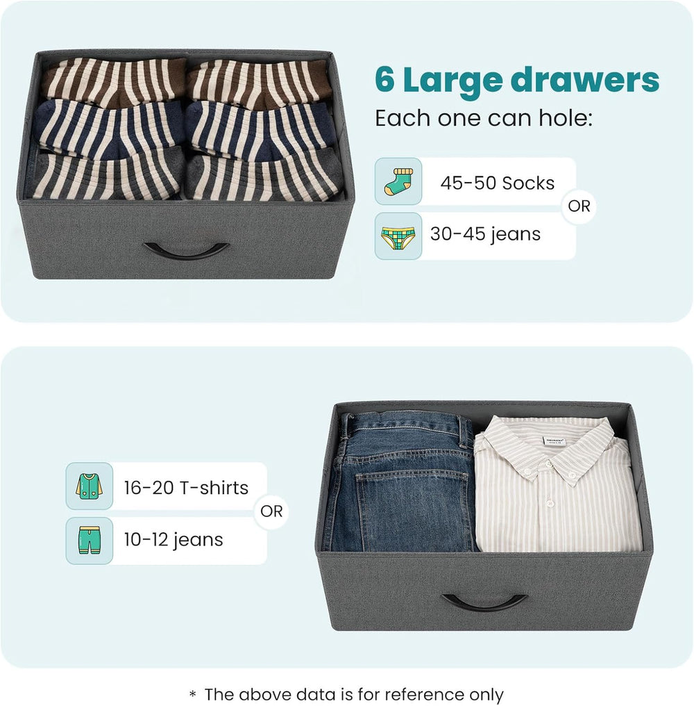 DUMOS 8 Drawer Dresser for Bedroom, Fabric Storage Organizer