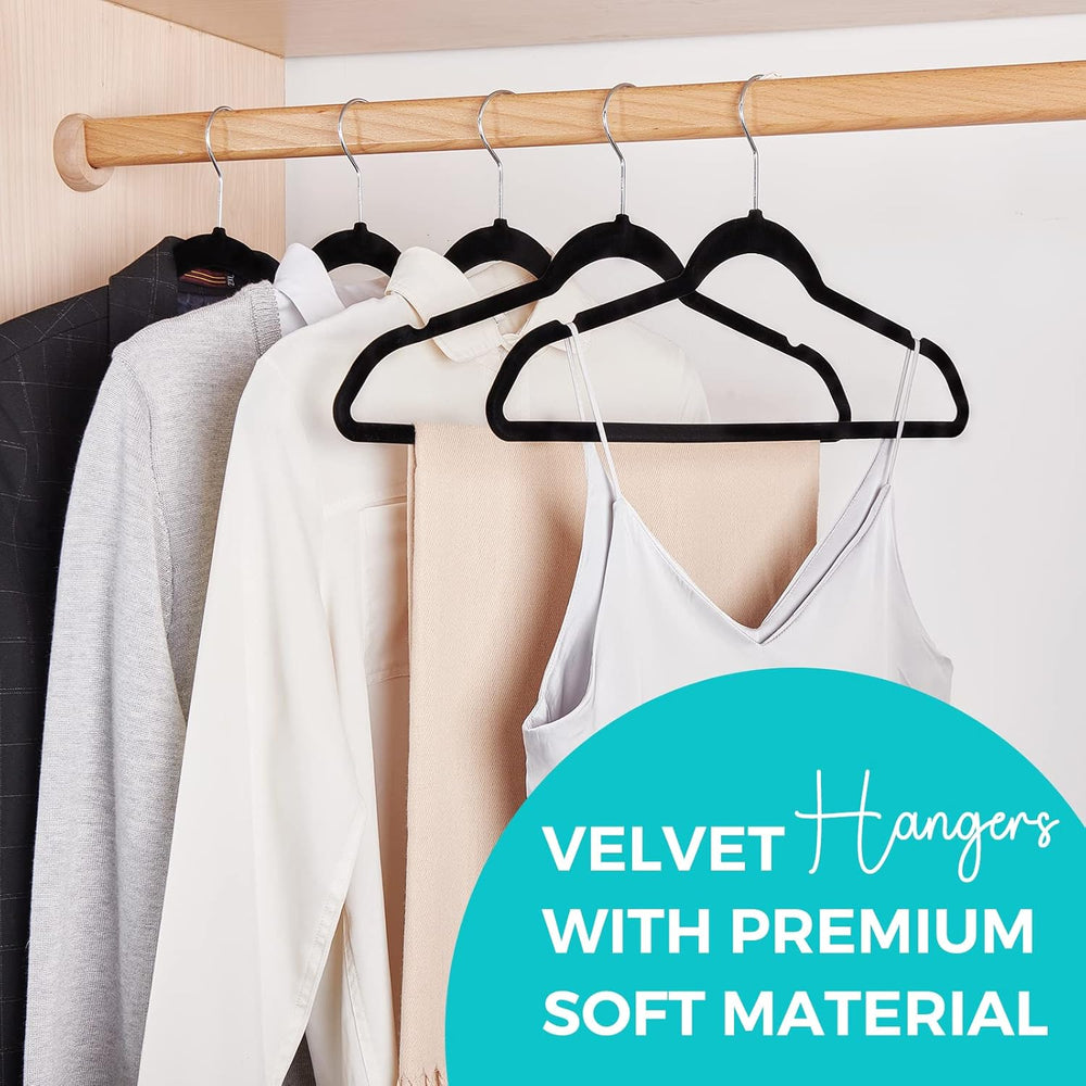 HOUSE DAY Premium Velvet Hangers, Non-Slip Flocked Felt, Sturdy Coat & Su...